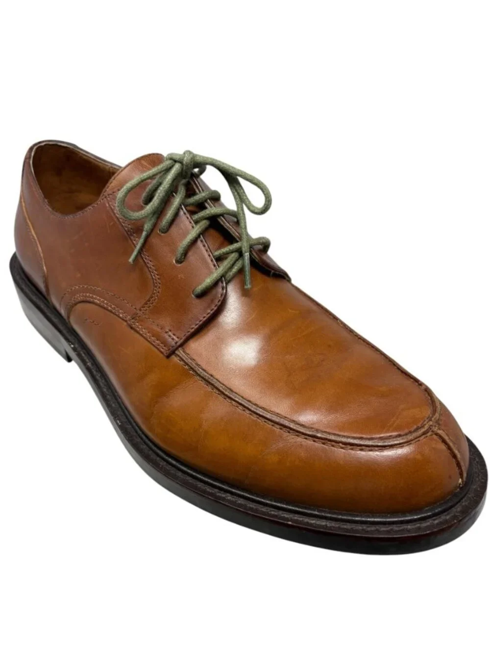LANDS END Cognac Brown Leather Split Toe Dress Oxfords